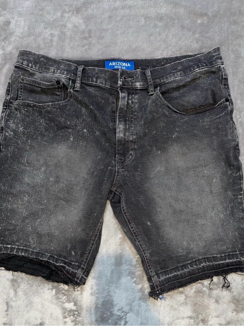 Arizona Jean Company Distressed Gray-Black Denim Shorts